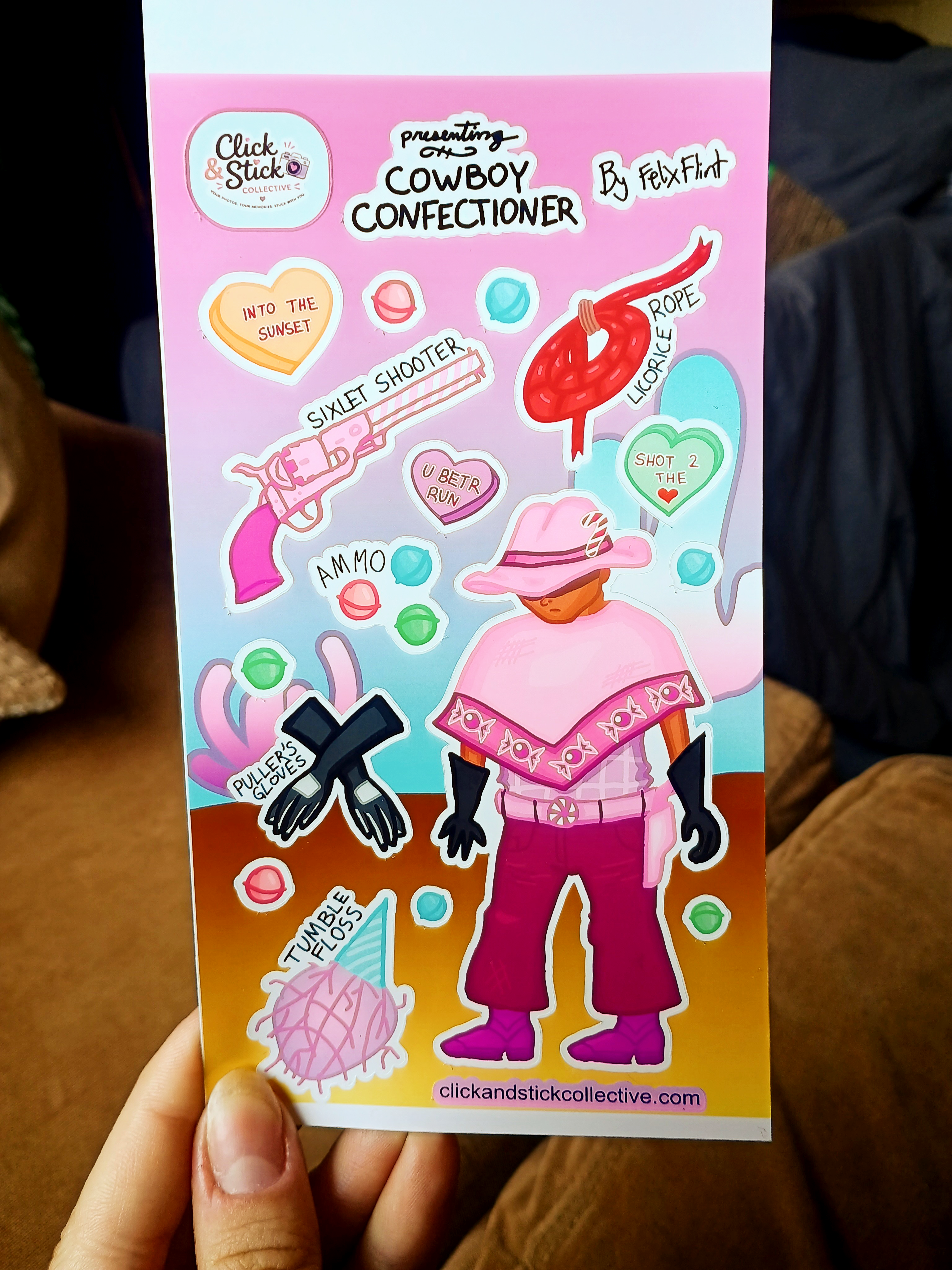 Cowboy Confectioner Character Sticker Sheet