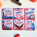 One Nation Under God Patriotic Mural Magnet Set