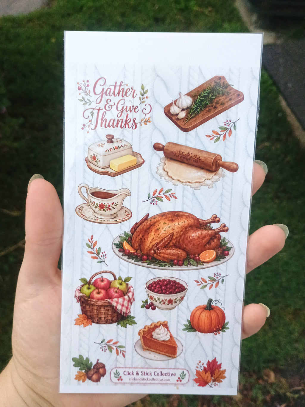 Turkey Dinner | Thanksgiving Food Sticker Sheets