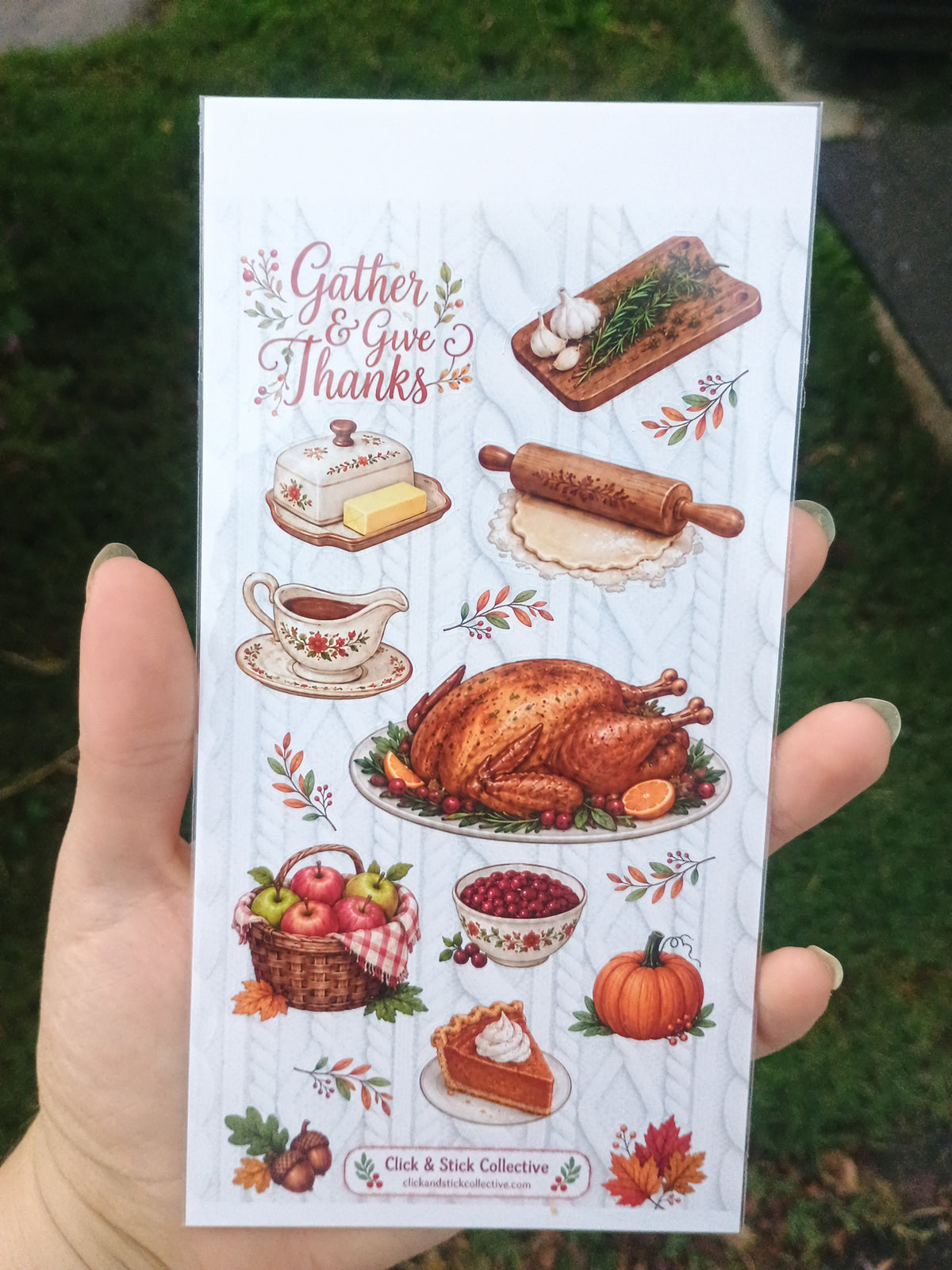 Turkey Dinner | Thanksgiving Food Sticker Sheets