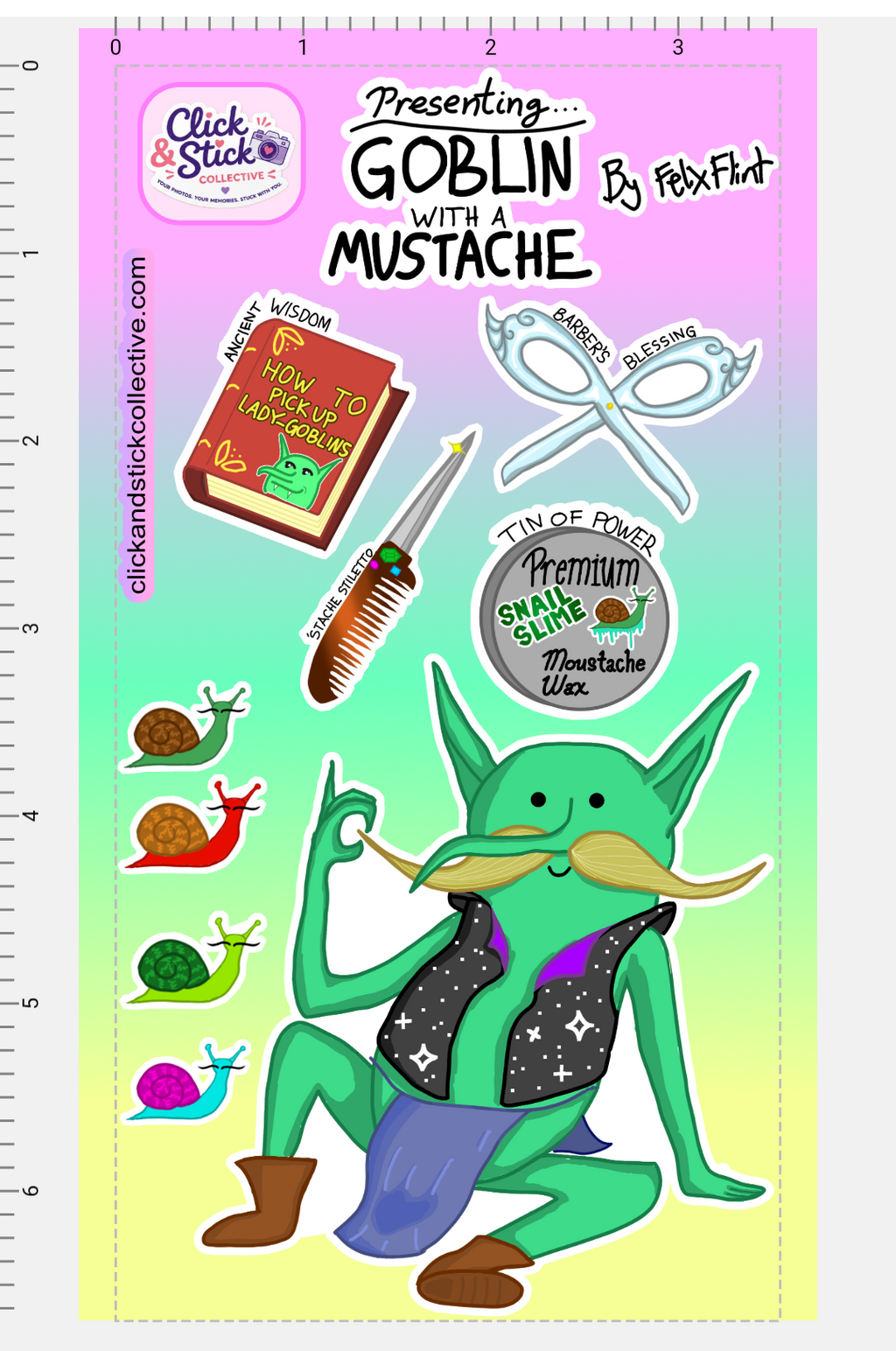 Goblin with a Mustache | Sticker Sheet