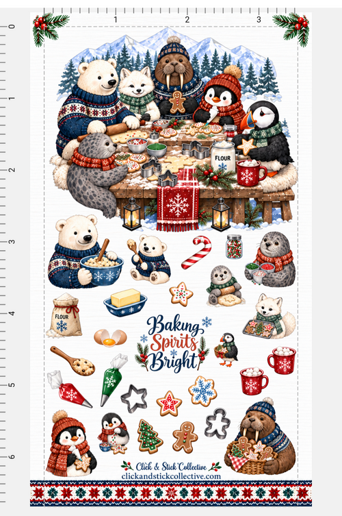 Arctic Cookie Bakers | Cute Christmas Animal Sticker Sheet