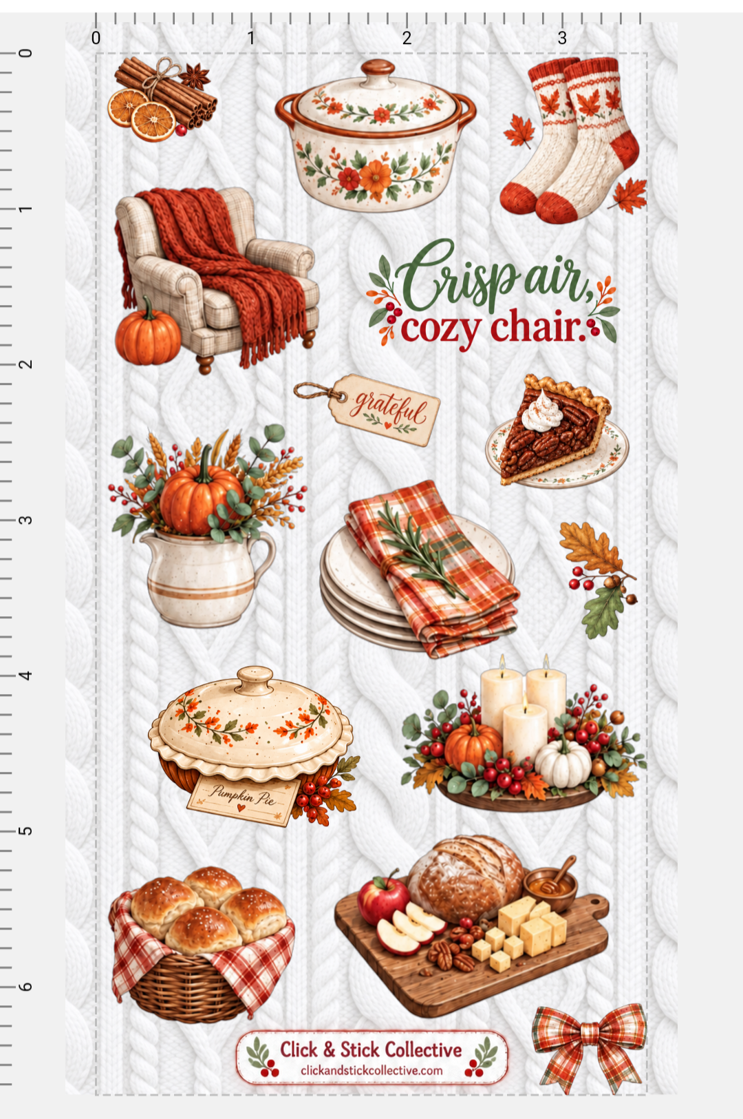 Turkey Dinner | Thanksgiving Food Sticker Sheets