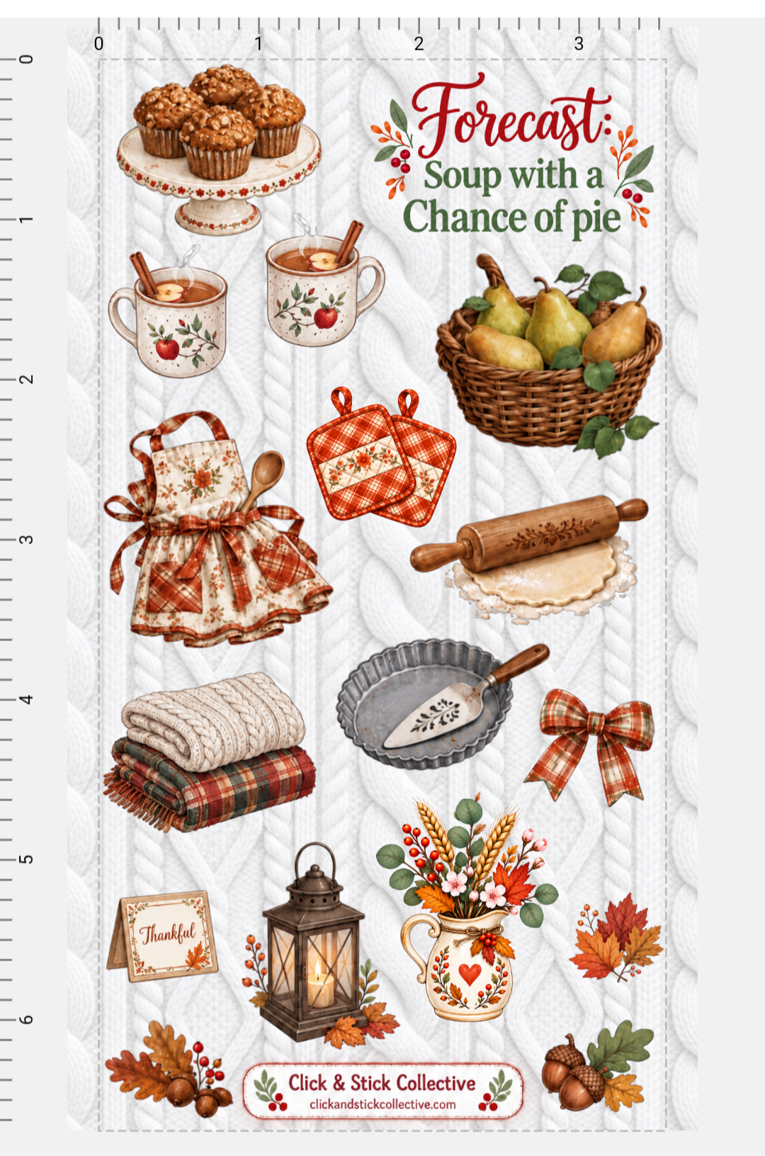Turkey Dinner | Thanksgiving Food Sticker Sheets