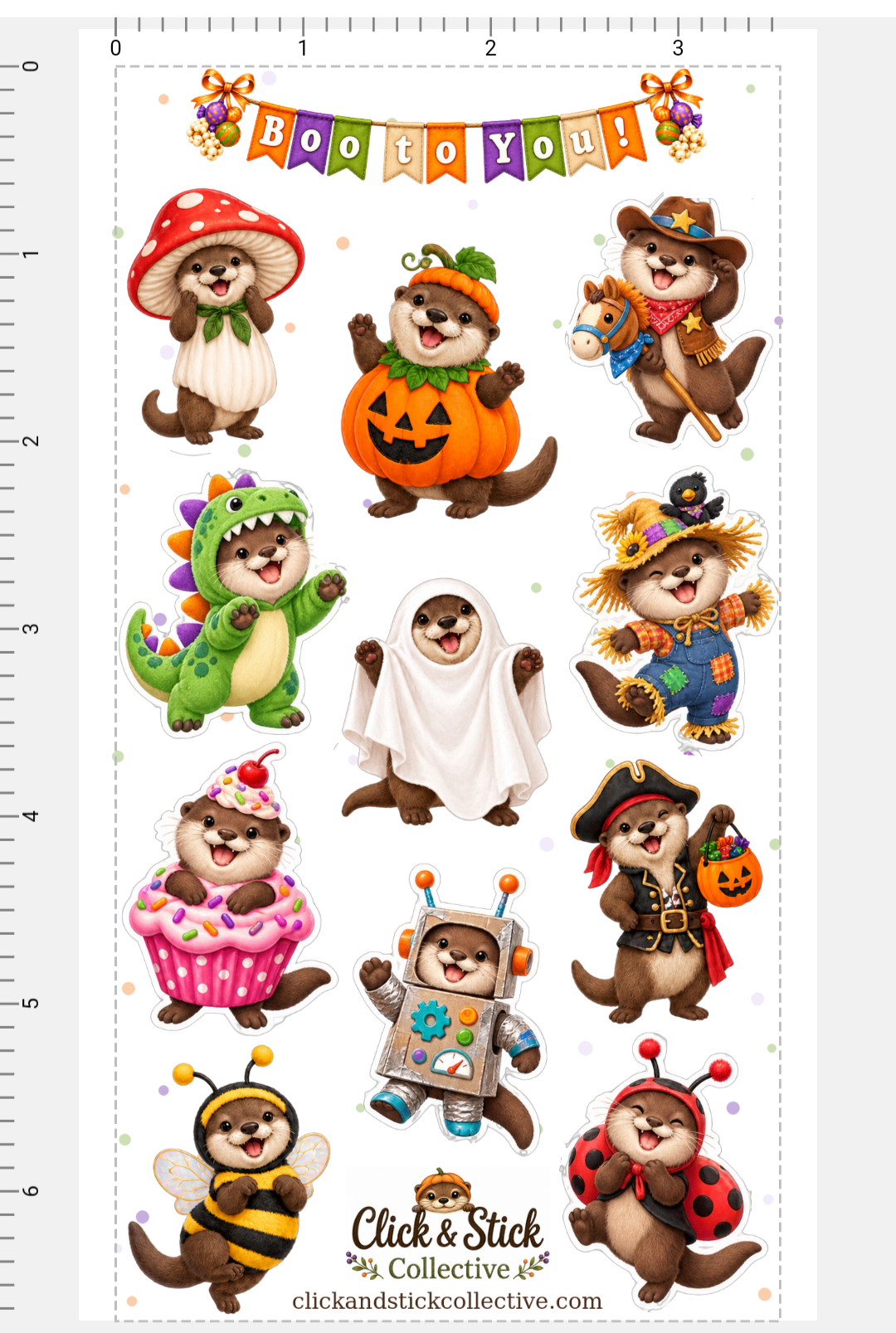Otter Halloween | Cute Halloween Sticker Sheets