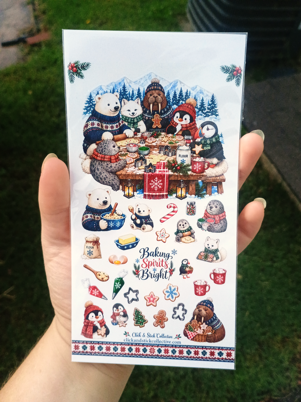 Arctic Cookie Bakers | Cute Christmas Animal Sticker Sheet