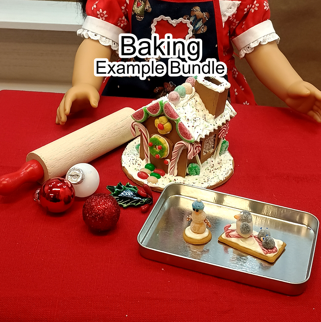Christmas Doll Food Bundle - 18" Doll Miniatures | 1:3 Scale