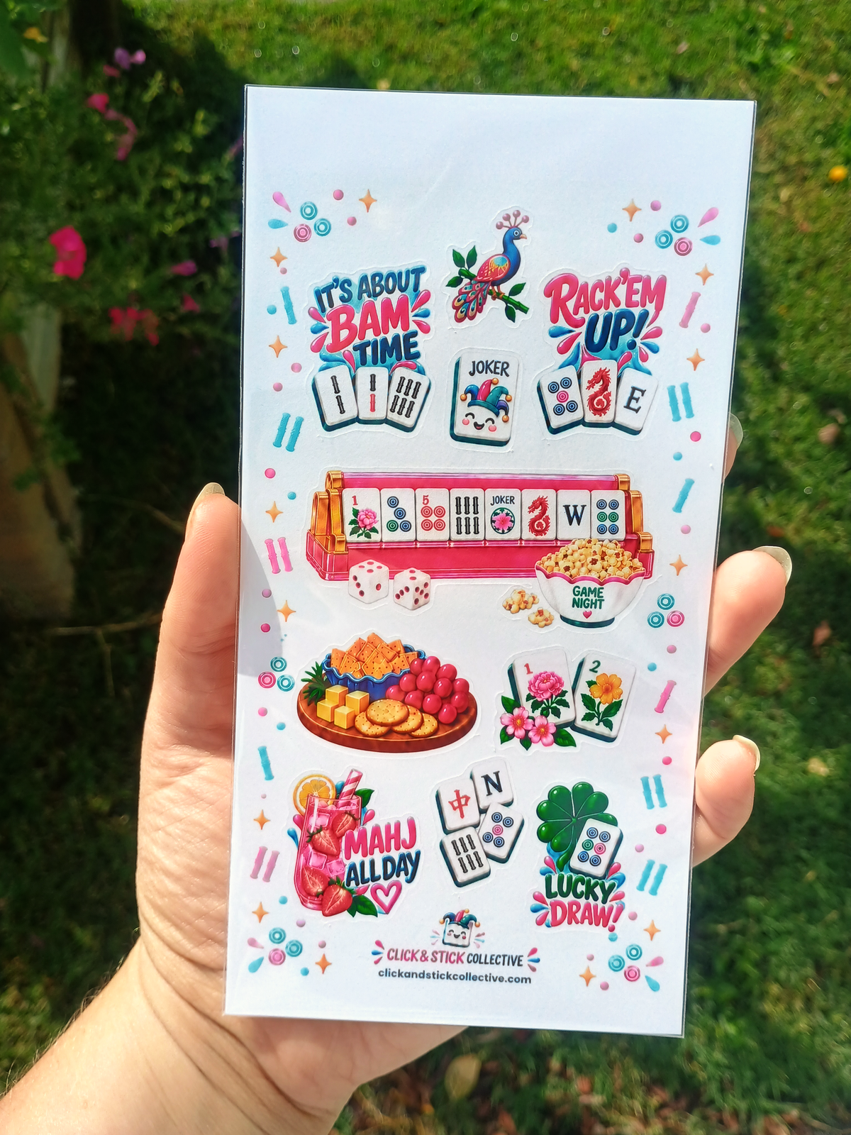 Mahjongg Party Sticker Sheet | American Mahjongg Game Night Stickers