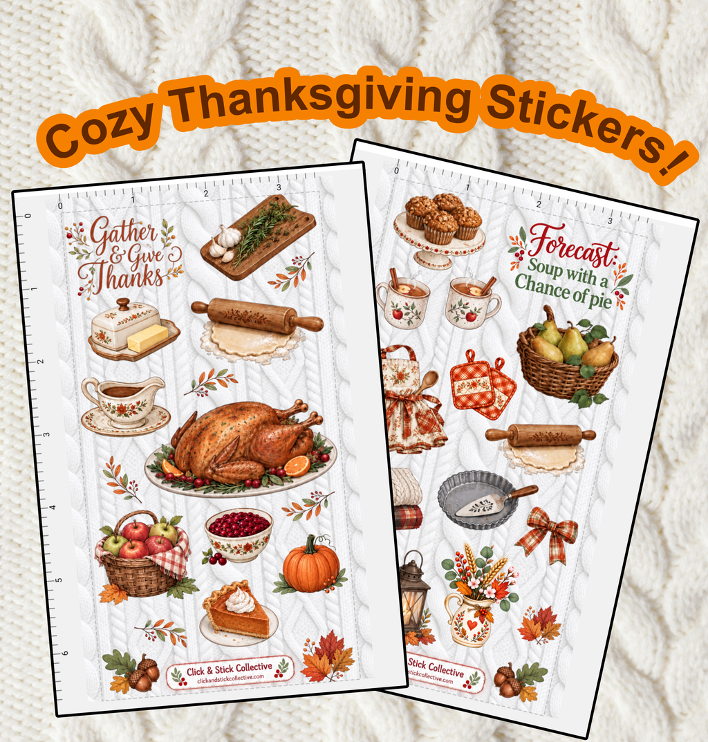 Turkey Dinner | Thanksgiving Food Sticker Sheets